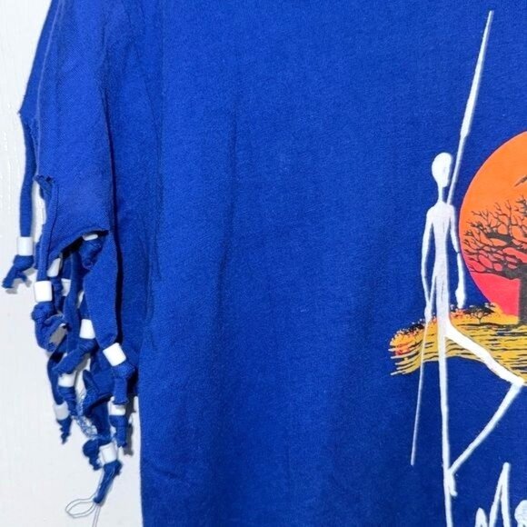 African Fringe T-Shirt With Baobab Tree & Sunset Print By Punch Design - Picture 5 of 9